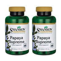 Swanson Papaya Supreme 50 Milligrams 300 Tabs Enzyme (2 Pack)