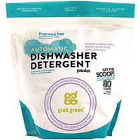 Grab Green Natural Automatic Dishwashing Detergent Powder, Fragrance Free, Organic Enzymed-Powdered, 80 Loads