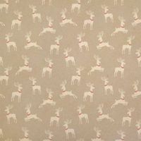 Prancing Reindeer Christmas Kraft Present Gift Wrap Wrapping Paper