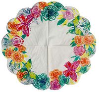 Spring Fling Floral Butterfly Scalloped Die-Cut Edge Luncheon Paper Doily Napkins, 16 ct