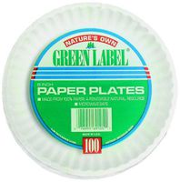 AJM Packaging Uncoated Green Label Paper Plate, 9 inch - 1000 per case.