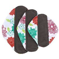 melupa Bamboo Reusable Sanitary Pads - Cloth Sanitary Pads | Light Incontinence Pads | Washable Menstrual Pads - 3 Pack Pads