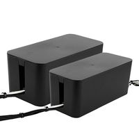 ShellKingdom Cable Management Box, Cable Organizer for Desk, TV, Computer, USB Hub Cord Storage and Holder to Cover and Hide & Power Strips & Cords(Two Set,Black)