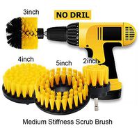 HIFROM 2, 3, 4, 5 inch Scrub Brush Drill Attachment Kit - Drill Powered Cleaning Brush Attachments Cleaning Kit for Bathroom Tub Shower Tile Grout Kitchen Cabinets Boats