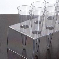 Tableclothsfactory 100 Pcs - Clear 3.5oz Sweet Delights Disposable Plastic Cone w/ 5 Dessert Holder