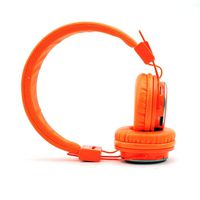 NIA Q8 Wireless Bluetooth Headphones with Built-in FM Radio and TF Card Mp3 Player-Orange