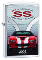 Zippo Lighter Chevy Camaro SS 2002 Brushed Chrome