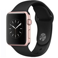 Apple Watch Series 1 Smartwatch 42mm, Rose Gold Aluminum Case/Black Sport Band (Newest Model) (Renewed)