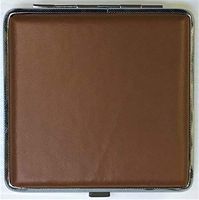 Eclipse Light Brown Crushproof Cigarette Case Wallet, Holds 20 King Size Cigarettes