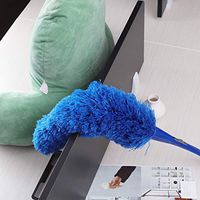 Feather Duster Hand Duster Oicozy Microfiber Duster for Cleaning Cobweb Fan PC Blind Keyboard Car with Bendable Head (Blue)