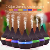 LED Aromatherapy Diffusers, 2020 Air Aroma Essential Oil Diffuser Ultrasonic Aroma Aromatherapy Humidifier,for Bedroom Kids Large Room,300ml Capacity Brown