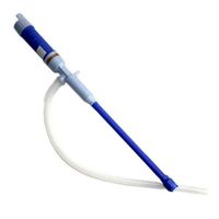 Ugthe Portable Car Water Liquid Transfer Pump Hand Manual Gas Oil Siphon Hose Tool - Blue