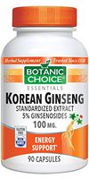 Botanic Choice Korean Ginseng, 100 mg, 90 Capsules (Pack of 5)