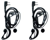 2 x SUNDELY Clip-Ear Ear Hook Headset/Earpiece with Hidden mic in PTT for Midland/Alan Radio G8 G300M M99 75-810 GXT400 LXT376 2-pin L-Shape Connector