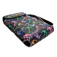 Genuine Leather Protective Carrying Case with Clip and Carrying Handle for Dexcom G6 Receiver Touchscreen New (Black Anchor)