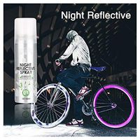 Night Reflective Spray Paint, Specialty Fluorescent Spray Washable Light Reflector Reflecting Safety Mark Reflective Coatings Anti Accident for Riding Bike, Glow in Dark (Silver)