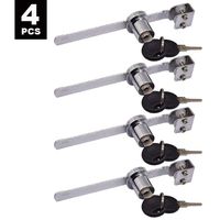 Sliding Glass Door Lock 4Pcs Glass Case Lock Showcase Lock Ratchet Lock Display Case Lock Security Glass Case Lock with Chrome Finish