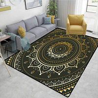 Bigdatastore Non Slip Area Rug Girls Bedroom, Tribal Figure Ancient Spiritual Harmony Symbolic Art Illustration, Fashionable High Class Living Bedroom Rugs(2.5'x 7')
