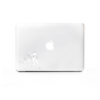 (2X) StickAny Laptop Series Football Stiffarm Sticker for MacBook Pro, Chromebook, Surface Pro, and More (White)