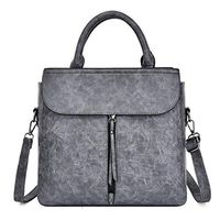 Fashionhe Shoulder Bag Women Alligator Crossbody Bag Casual Retro Handbag Messenger Bag Travel Daypack(Gray)