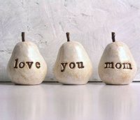 Gift for Mom, Love You Mom Pears, Gift for Christmas or Birthday, Perfect Present for your Mother, set of 3