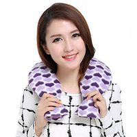 1.6L Neck/Shoulder Hot Water Bottle Water-Filled Bag with Villus Cover, Purple