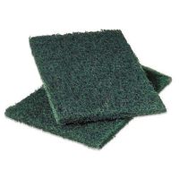 3M 86 Commercial Heavy-Duty Scouring Pad, Green, 6 x 9, 12/Pack