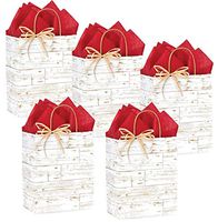Valentine Shiplap Gift Bag Set Set of 5 Gift Bags with Tissue Paper and Bows by Chalkallaboutit (5)