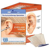 EXPANDED Eyes and Vision Ear Seed Kit- 120 Ear Seeds, Stainless Steel Tweezer
