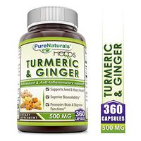 Pure Naturals Turmeric Plus Ginger 500 mg, Capsules -Antioxidant Power - Provides Anti-Inflammatory Support (360 Count)