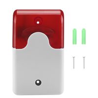 Wired Strobe Siren Durable 12V Sound Alarm Strobe Flashing Red Light Sound Siren Home Security Alarm System 115dB