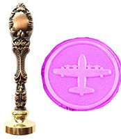 MNYR Vintage Airplane Plane Wax Seal Stamp Luxury Bronze Metal Peacock Decorative Wedding Invitations Gift Cards Paper Stationary Envelope Seals Custom Logo Picture Monogram Wax Seal Sealing Stamp Set