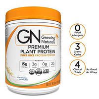 Growing Naturals | Organic Premium Plant Based Protein, Pure Rice Protein Powder | Original | Non-GMO, Vegan, Gluten-Free, Keto Friendly, Shelf-Stable | 1LB