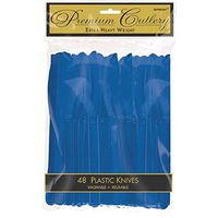 Premium Heavy Weight Plastic Knives | Navy Blue | Pack of 48 | Party Supply
