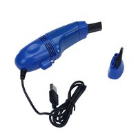 Mini USB Vacuum Cleaner Brush, Electric Battery Operated Air Duster, Rechargeable-Reusable Blower Dust Kit, for Computer Keyboard Cleaning Dust Crumbs Paper scrapes Eraser Shedding Ash (Blue)
