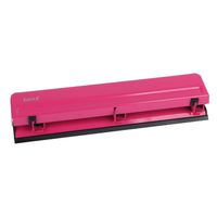 Eagle Desktop 3 Hole Punch, Paper Puncher, Heavy Duty,12 Sheet Capacity, Metal (Deep Pink)