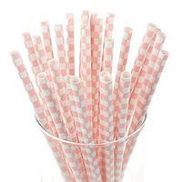 Homeford Firefly Imports Car Checkered Racing Paper Straws, 7-3/4-Inch, 25-Pack, Light Pink
