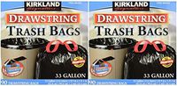 Kirkland Signature Drawstring Trash Bags - 33 Gallon - Xl Size - 2 Pack (90 count)