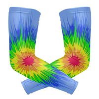 LEVEIS Tye Dye Arm Sleeves UV Protection for Men Women Sunblock Protective Gloves Running Golf Cycling Driving Long Arm Cover 1 Pair