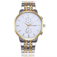 Fxbar,Luxury Watch Fashion Stainless Steel Watch for Men's Quartz Analog Wrist Watch Dress Watch(White)