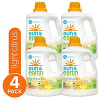 Natural Laundry Detergent - 2x Concentrated, HE Machines - Light Citrus Scent - Non-Toxic, Plant-Based, Hypoallergenic - 100 Ounce (Pack of 4)