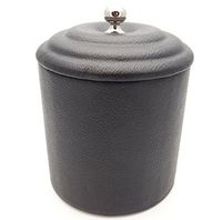 Soft Leather Pipe Tobacco Jar - Authentic Full Grade Cow Leather - Black