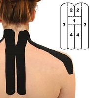 2-Pack - Kindmax Precut Neck Support (Black) - Kinesiology Tape for Neck Pain
