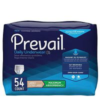 Prevail Maximum Absorbency Incontinence Underwear for Men, Large/Extra Large, 54 Count