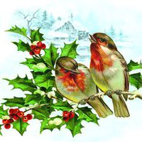 Luxuriousness Christmas Paper Luncheon Napkins 2 X 20pcs 13"x13" Winter Bullfinch