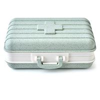 ZDQZC Pill Box - Pill Organizer for Travel, Large Pill Container Portable Pill Dispenser Excellent Pill Storage Case (Wheat Green)