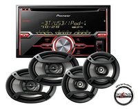 Pioneer In-Dash Double Din Bluetooth CD Player with TS-695P 6x9" and TS-165P 6.5" Speaker Package with a FREE SOTS Air Freshener