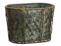 5"Hx4.5"Wx7"L Meshed Tin Bucket Copper Galvanized (pack of 12)