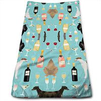 SDHEIJKY Greyhounds and Wine Towels Kitchen Bar Mop Cleaning Towels (12 X 28 Inch)