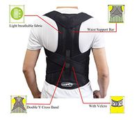 Posture Corrector: Upper Back Brace. Correct Bad Posture, Rounded Shoulders, and Relieve Back and Neck Pain - for Men & Women (L: Waist Length fits 32.3-36.2", Black)